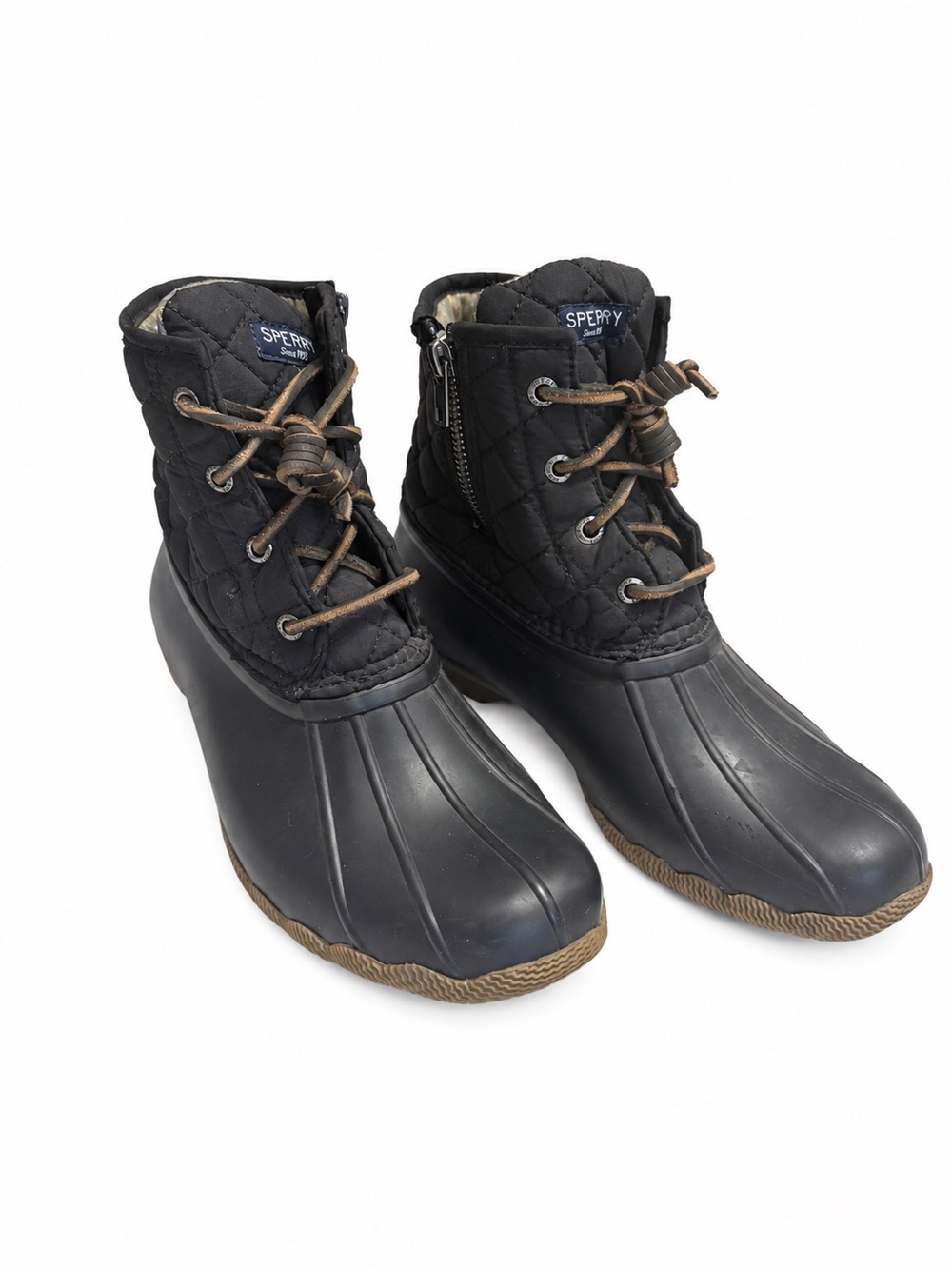 Sperry Black Quilted Duck Boots - Women's
